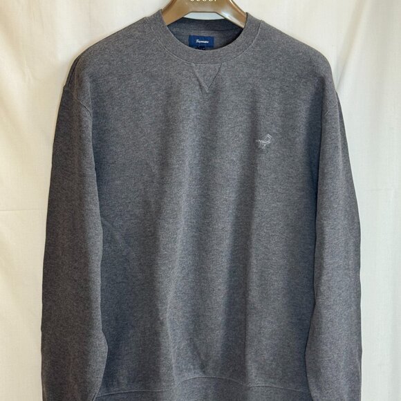 NWT Faconnable Crew Neck Long Sleeve 100% Cotton Sweatshirt - Light Charcoal -XL - Picture 1 of 5
